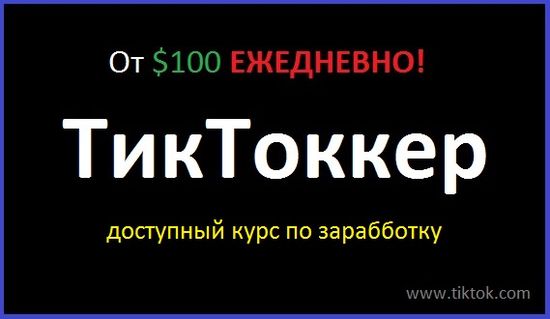 Ежедневный заработок в интернете с тиктока от $100 Топовый курс!